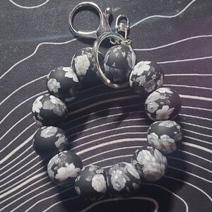 Floral Beaded Keychain Bracelet